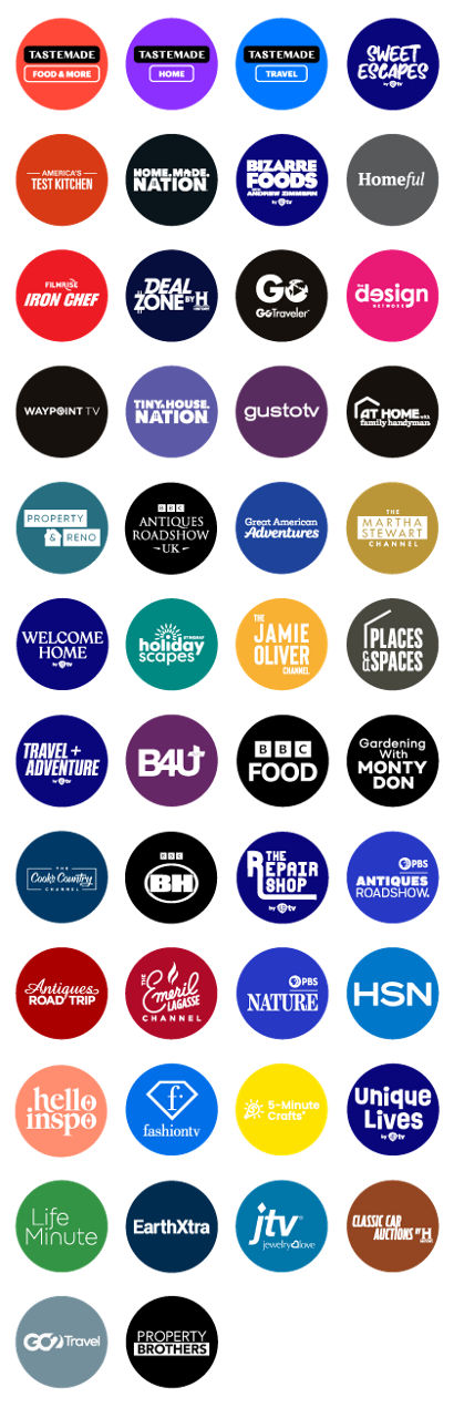 Sling Freestream Food, Home and Travel Channels.