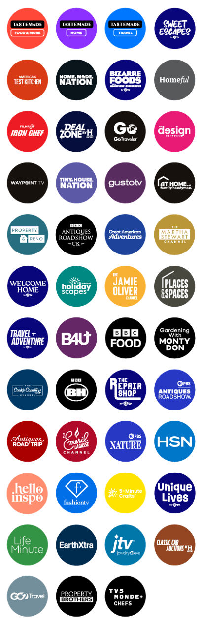 Sling Freestream Food, Home and Travel Channels.