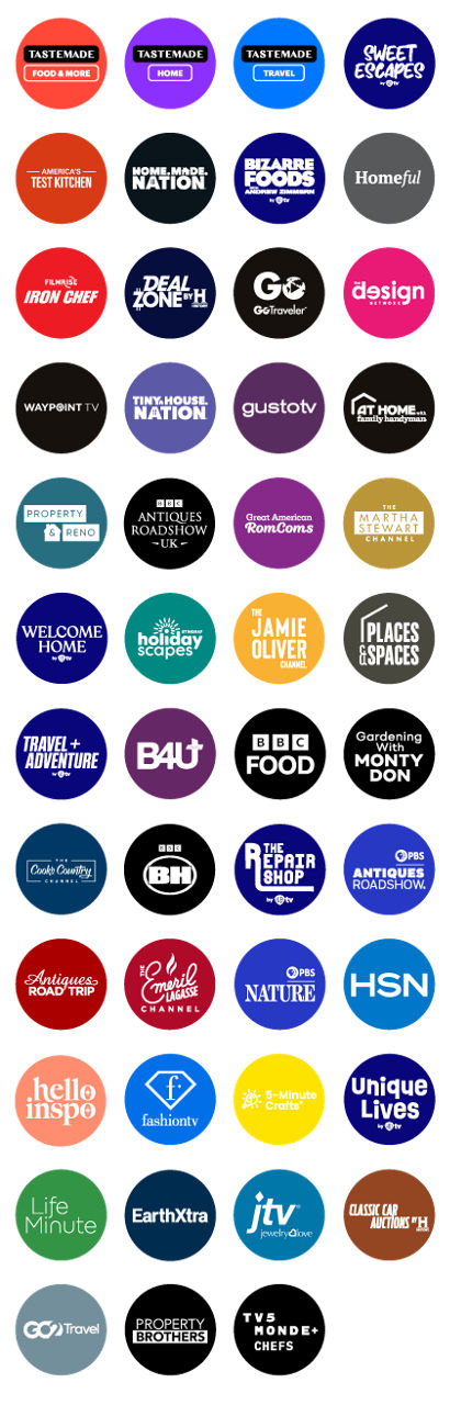 Sling Freestream Food, Home and Travel Channels.