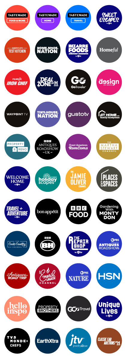 Sling Freestream Food, Home and Travel Channels.