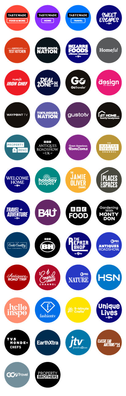 Sling Freestream Food, Home and Travel Channels.
