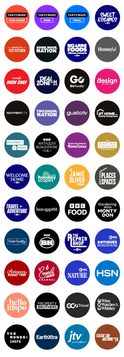 Sling Freestream Food, Home and Travel Channels.