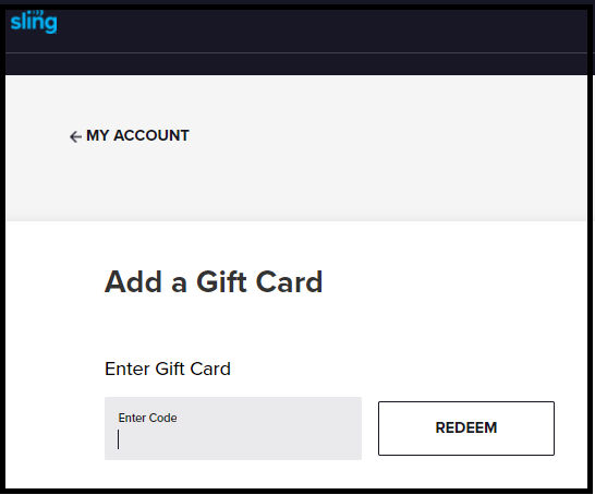 add gift card and redeem page