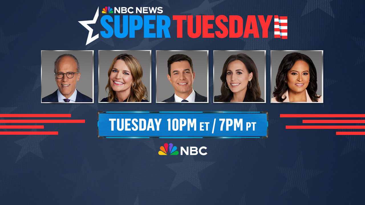 Art for Super Tuesday coverage on NBC