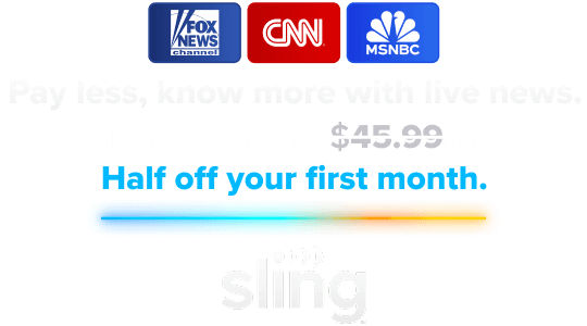 Pay less, know more with live news. Half off your first month.