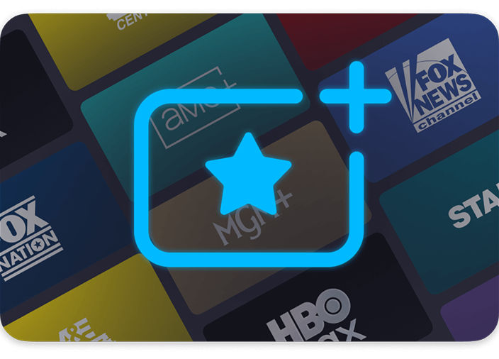 Premiums add ons like STARZ, HBO Max, AMC+, MGM+, and more