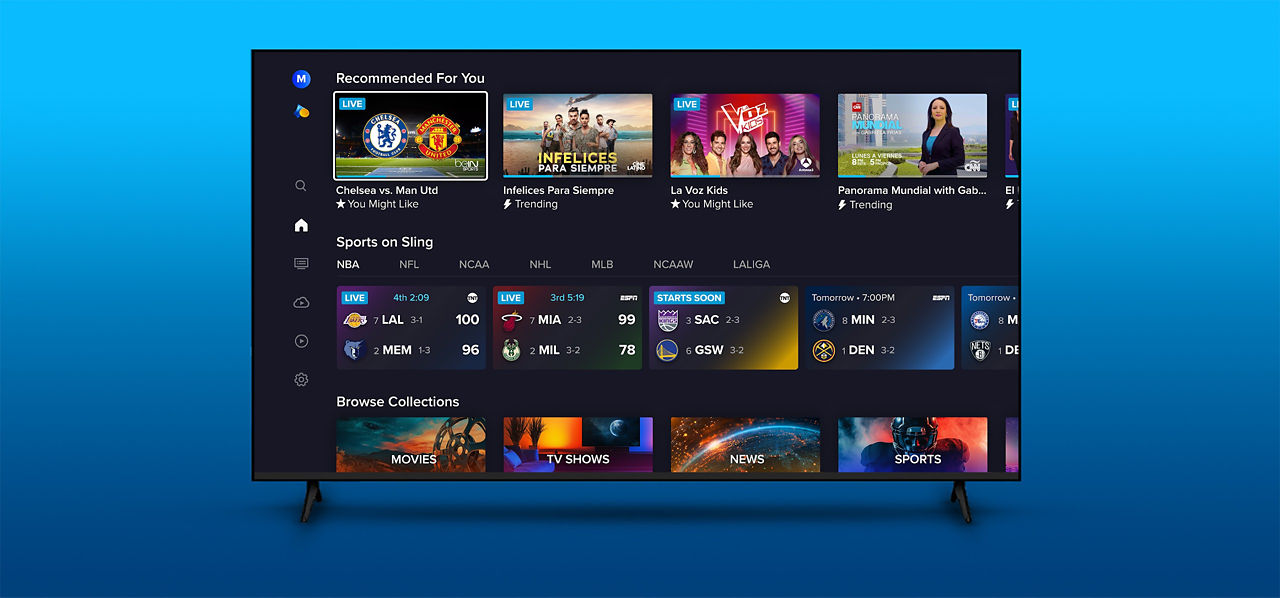 Man watching Sling TV Latino