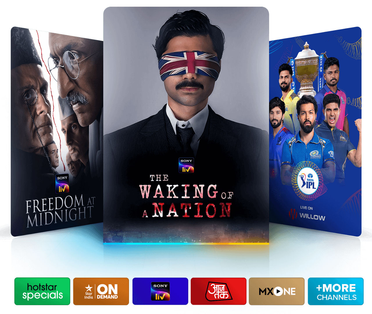 Desi Binge Plus Programming like Freedom at Midnight, The Waking of a Nation, IPL