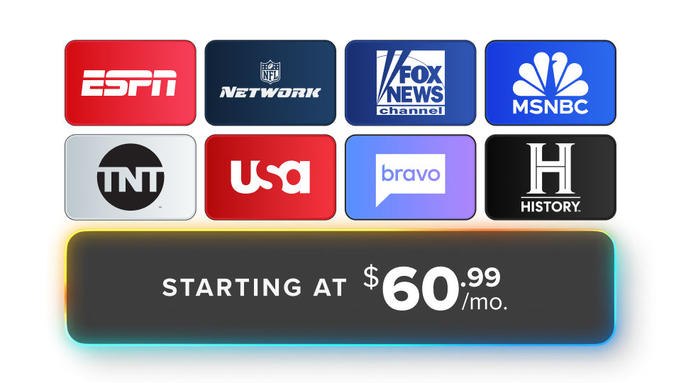 Orange and Blue channels include ESPN, NFL Network, TNT and more