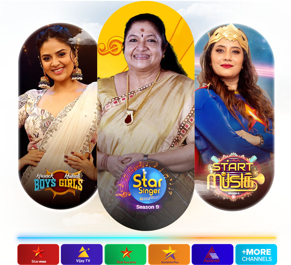 Programming on Star moa, Vijay TV, Star Suvarna, Suvarna Plus, Asianet and more channels