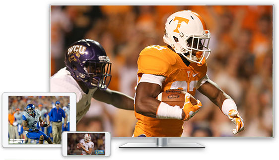 Devices with football playing on them
