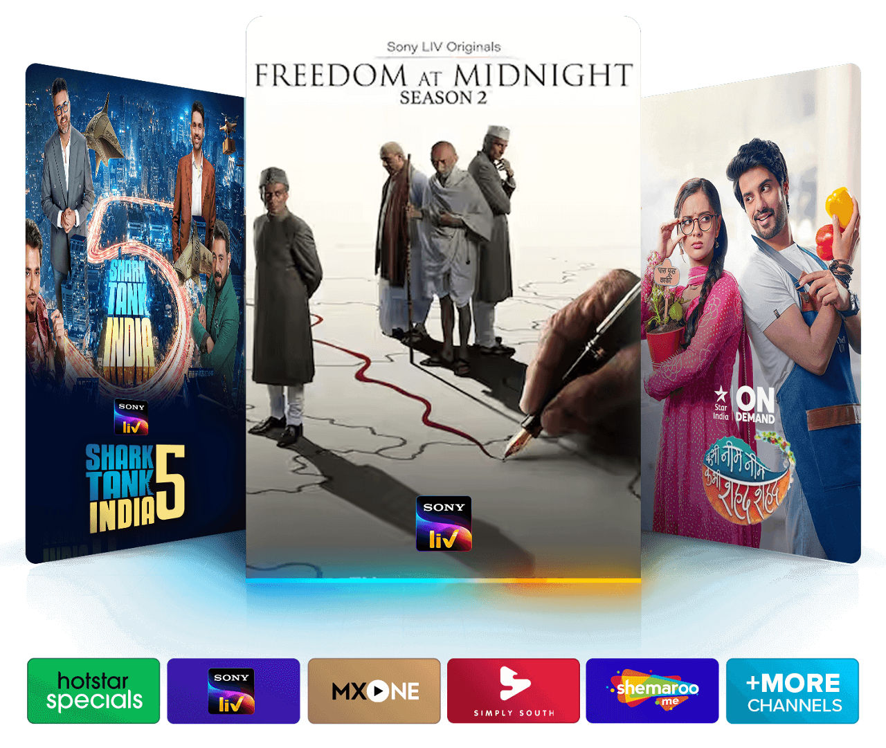 Watch Desi Binge programming like Shark Tank India 5 and Freedom at Midnight: Season 2.