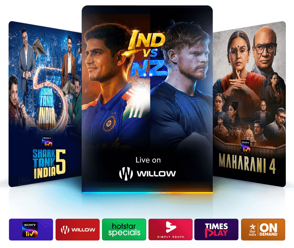 Watch Shark Tank India 5, IND vs NZ, and Maharani 4 with Desi Binge Plus.