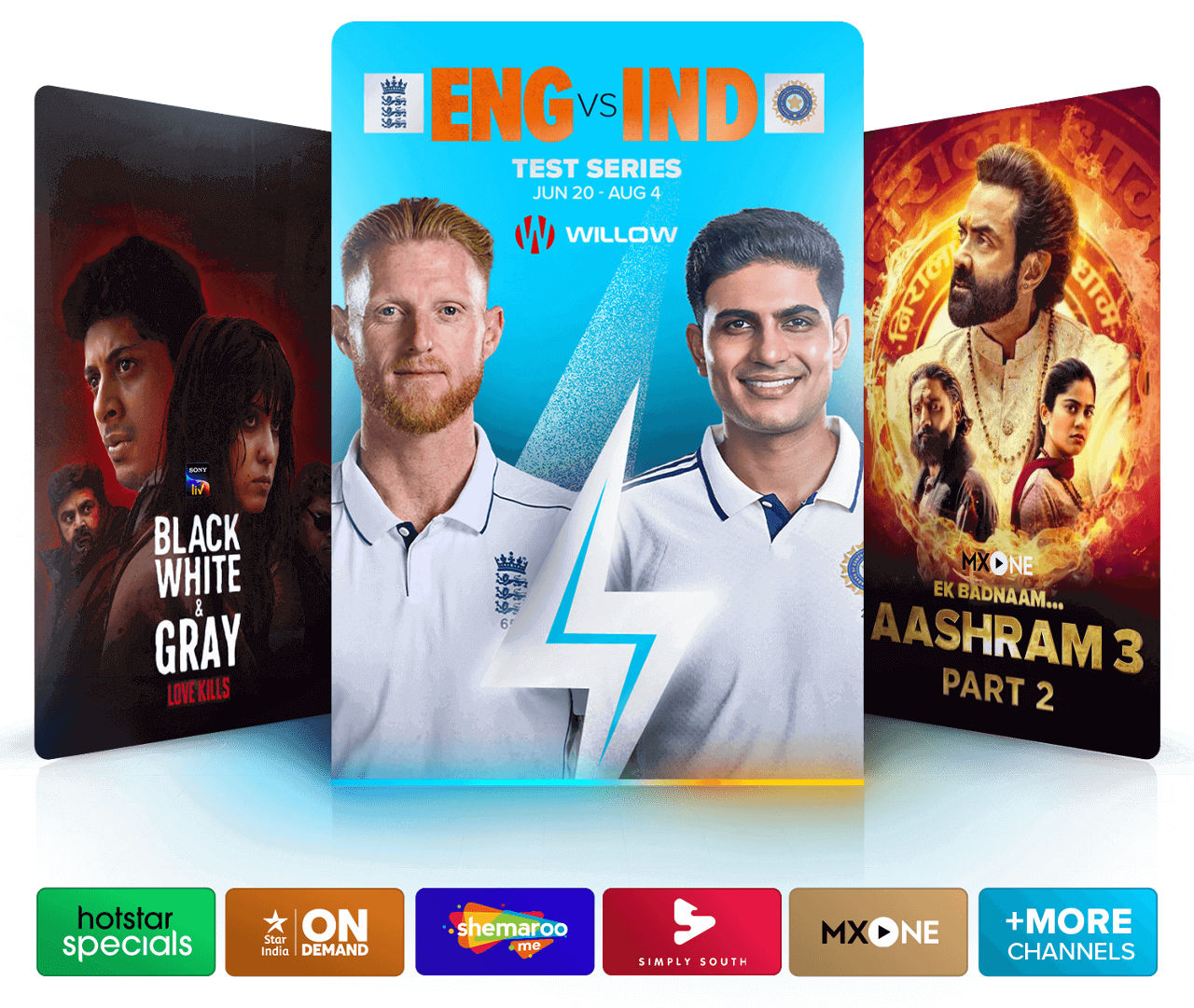 Desi Binge Plus Programming like Black White & Grey, ENG vs IND, and Aashram 3!
