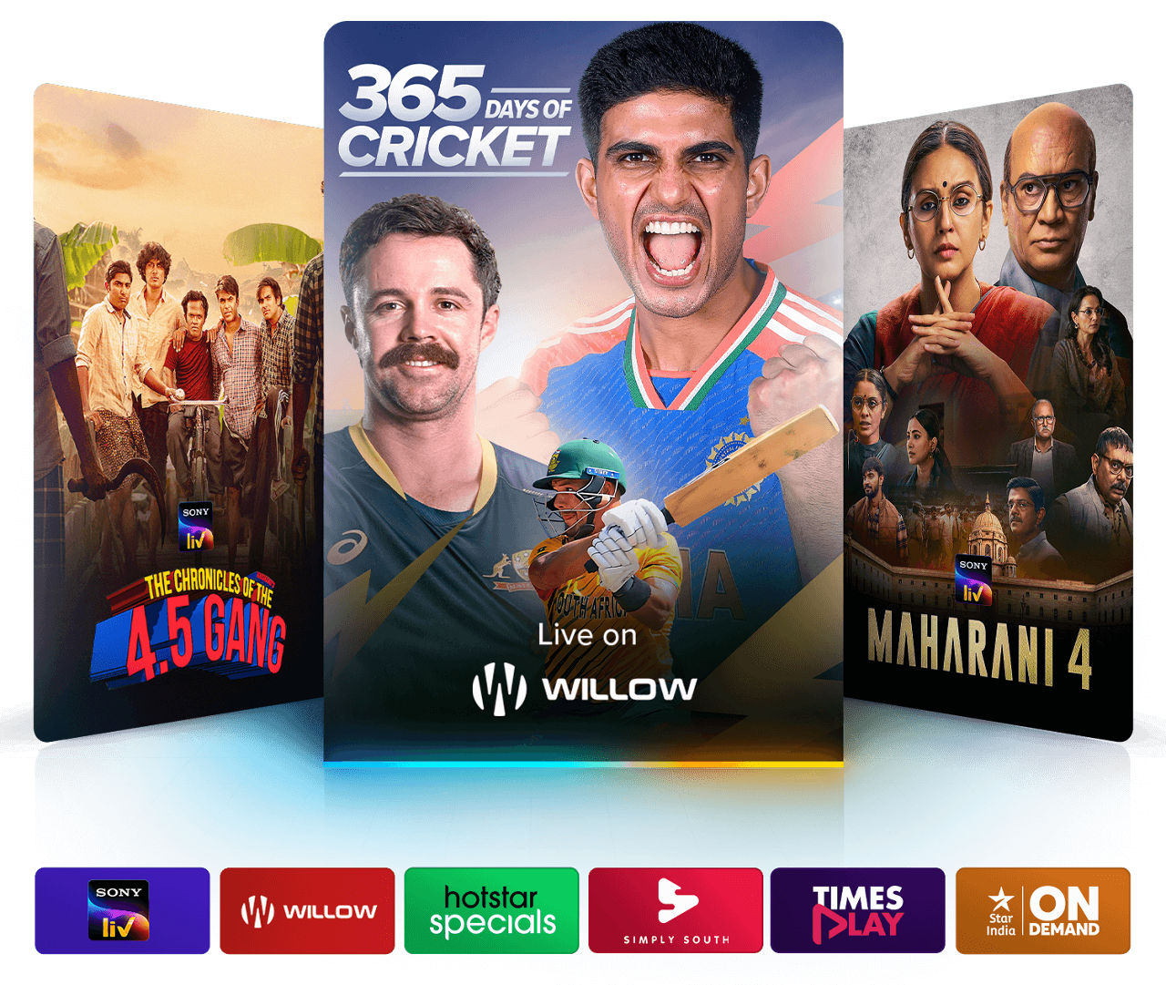 Watch The Chronicles of the 4.5 Gang, 365 Days of Cricket, and Maharani 4 with Desi Binge Plus.