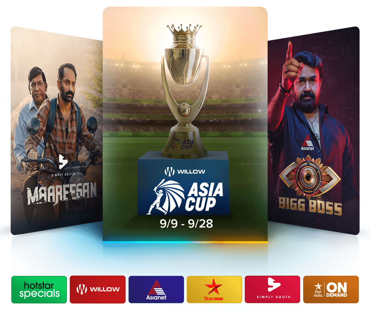 Watch Maareesan, Asia Cup, and Bigg Boss with Dakshin Flex.