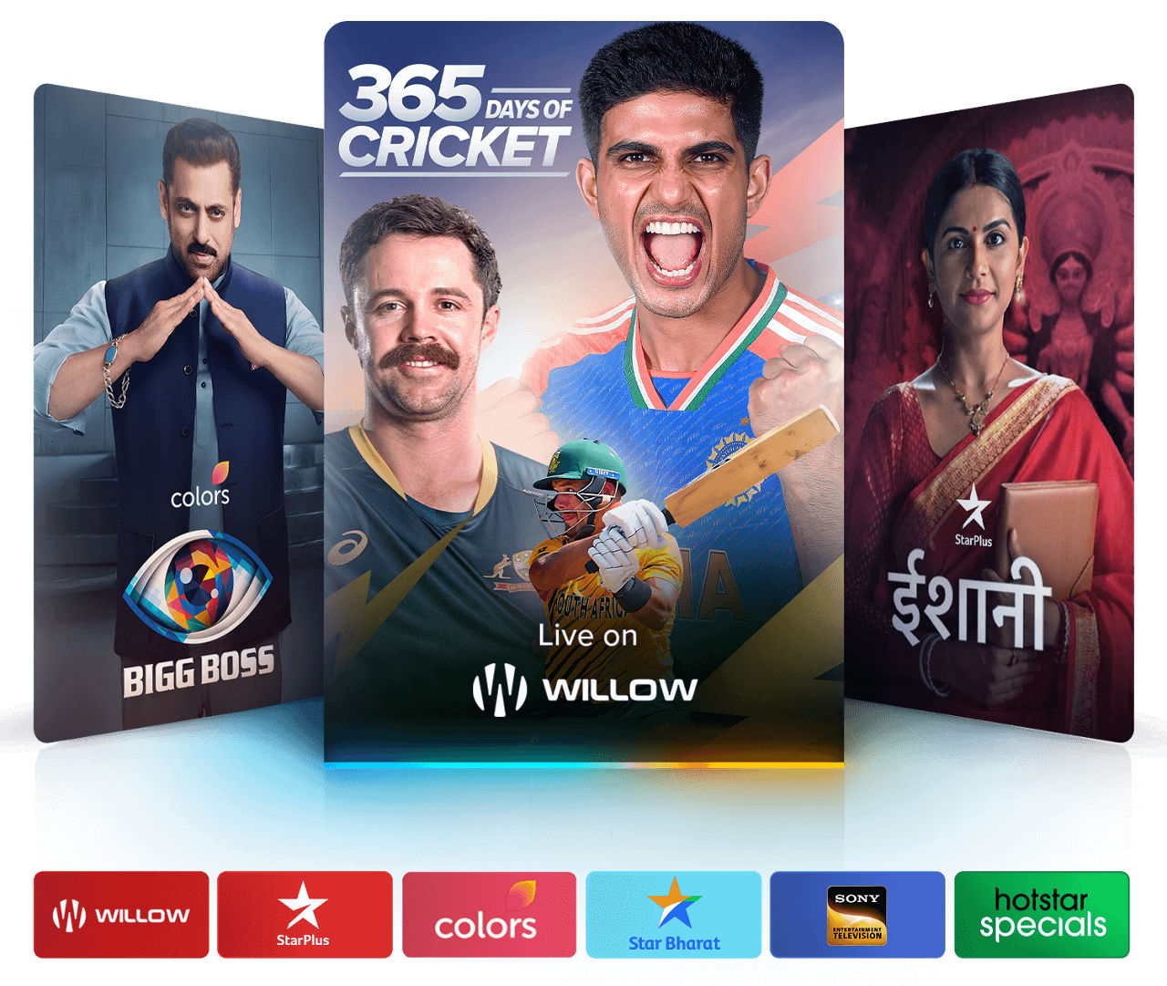 Hindi programming like Bigg Boss, 365 Days of Cricket, and more.