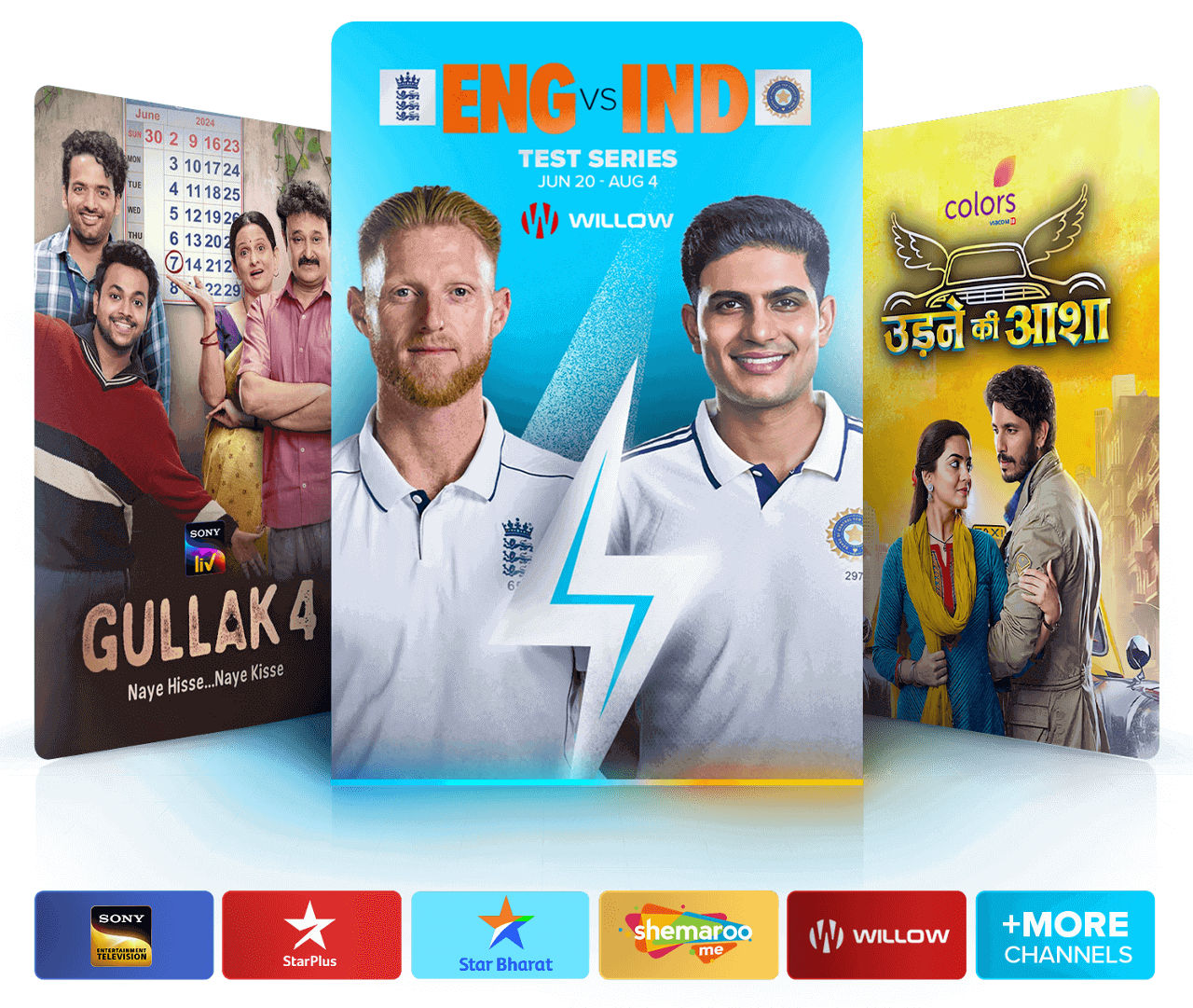 Hindi programming like Gullak 4, ENG vs IND, and more.