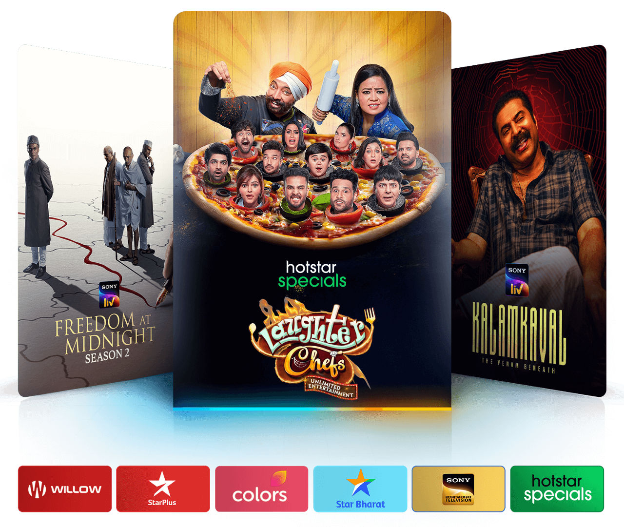Hindi programming like Freedom at Night: Season 2, Laughter Chefs, Kalamkaval, and more.