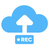 Icon showing a record button pointing up into a cloud.