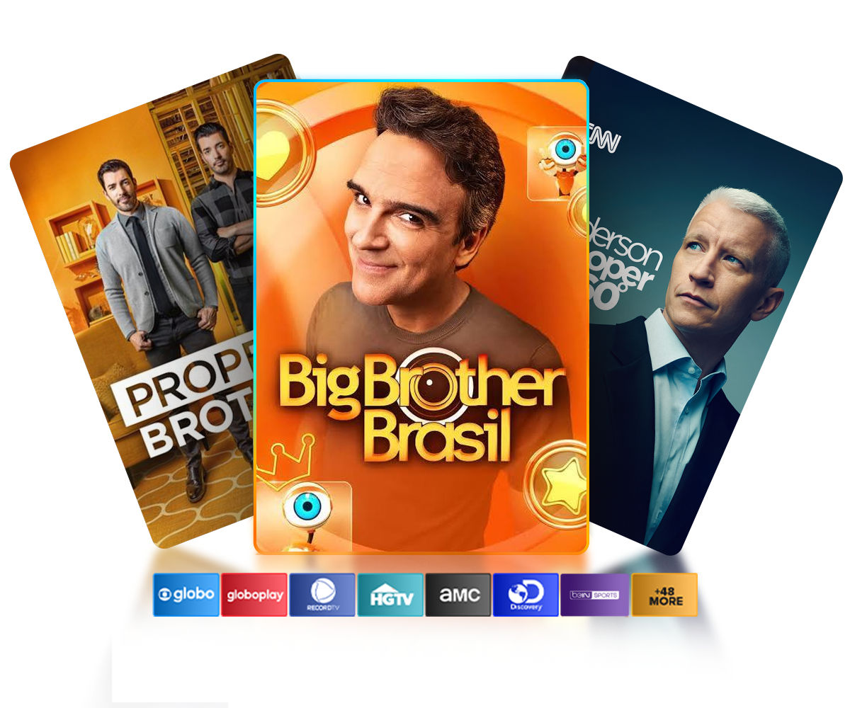 Property Brothers, Big Brother Brasil, e Anderson Cooper 360.