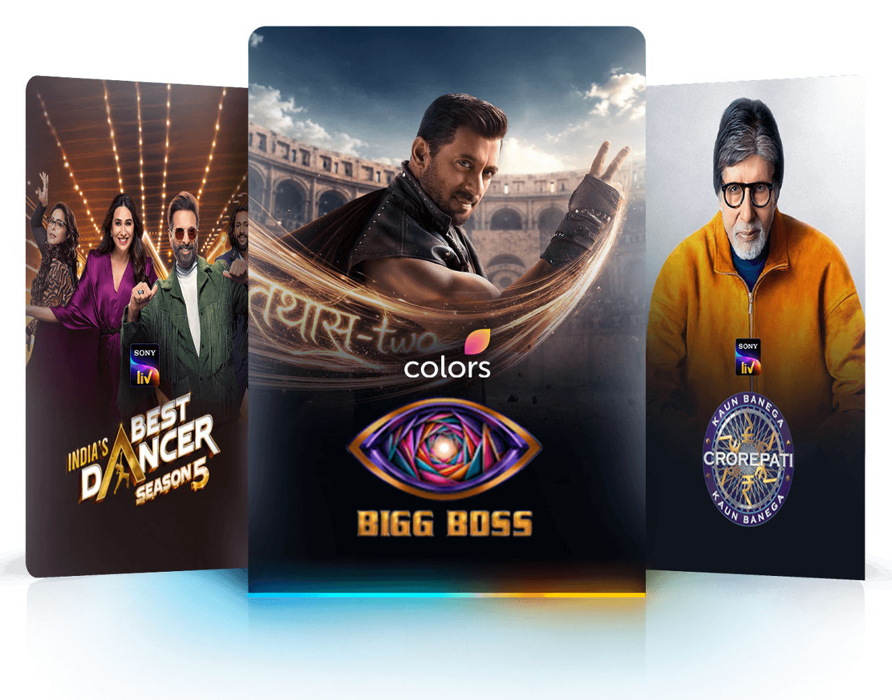 Entertainment shows: India's Best Dancer Season 5, Bigg Boss, and Kaun Banega Crorepati.