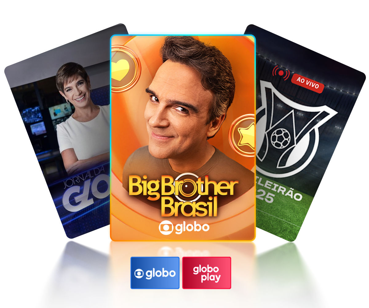 Jornal da Globo e Big Brother Brasil sobre Globo + Globoplay.
