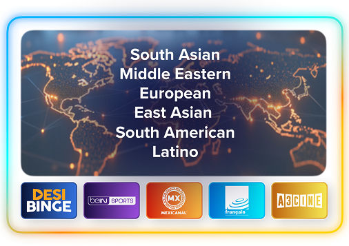 South Asian, Middle Eastern, European, East Asian, South American, Latino