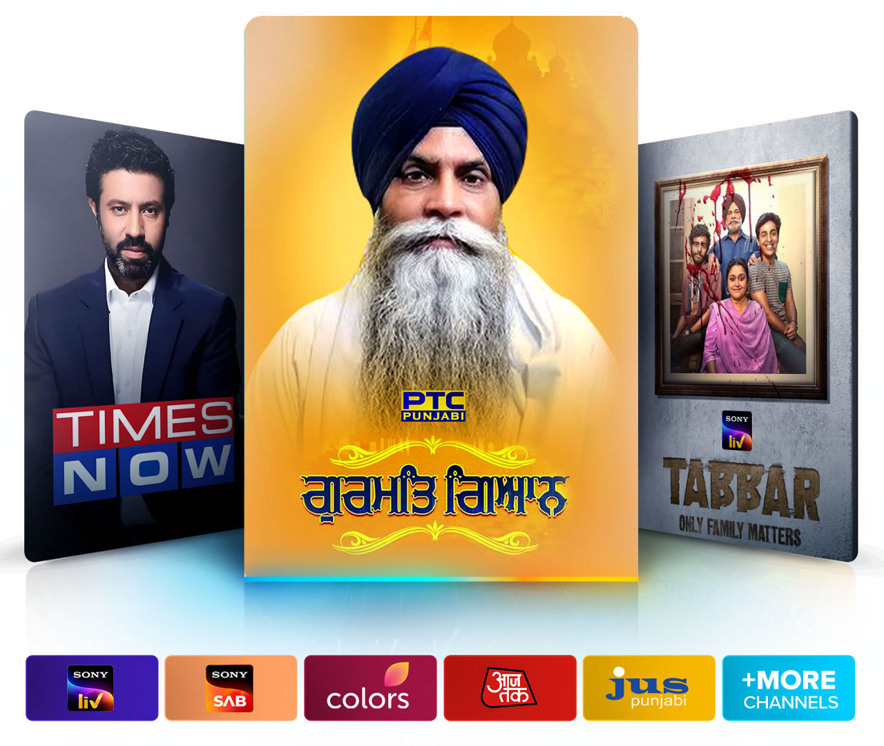 Watch Punjabi + Hindi programs like Times Now, Tabbar, and more.