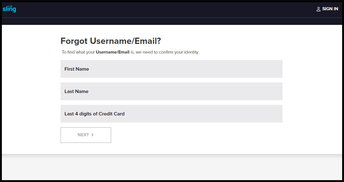 my account reset username link
