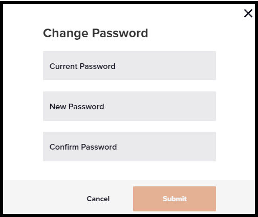 my account dashboard - change password fields